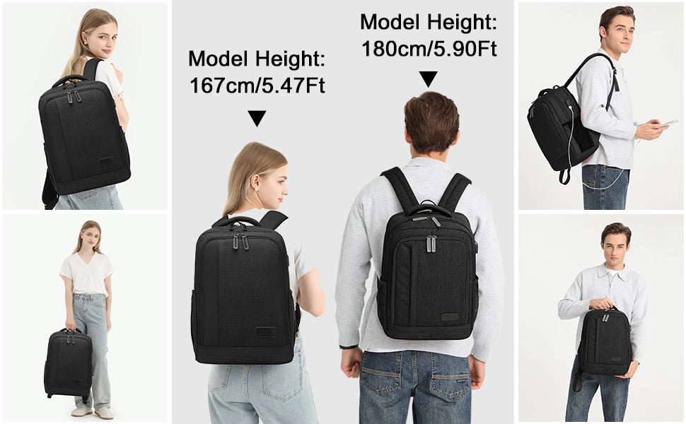 15.6 Inch Laptop Backpack for Men & Women - Business Travel, College, Work Computer Bag & Casual Daypack Rucksack
