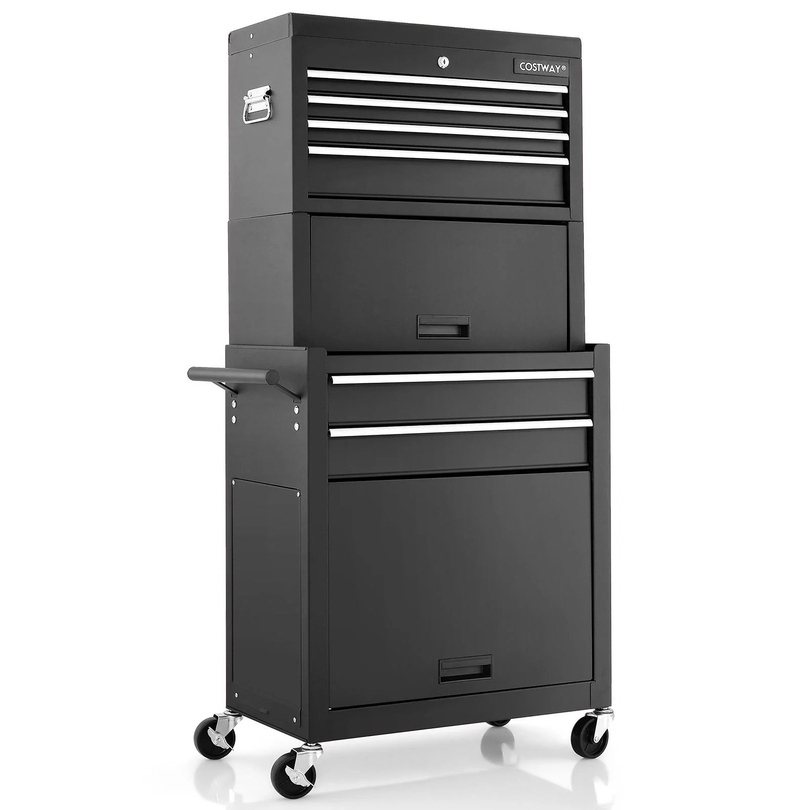Premium Lockable Tool Storage Cabinet with Handle, Drawers, Wheels & EVA Liner for Ultimate Organization