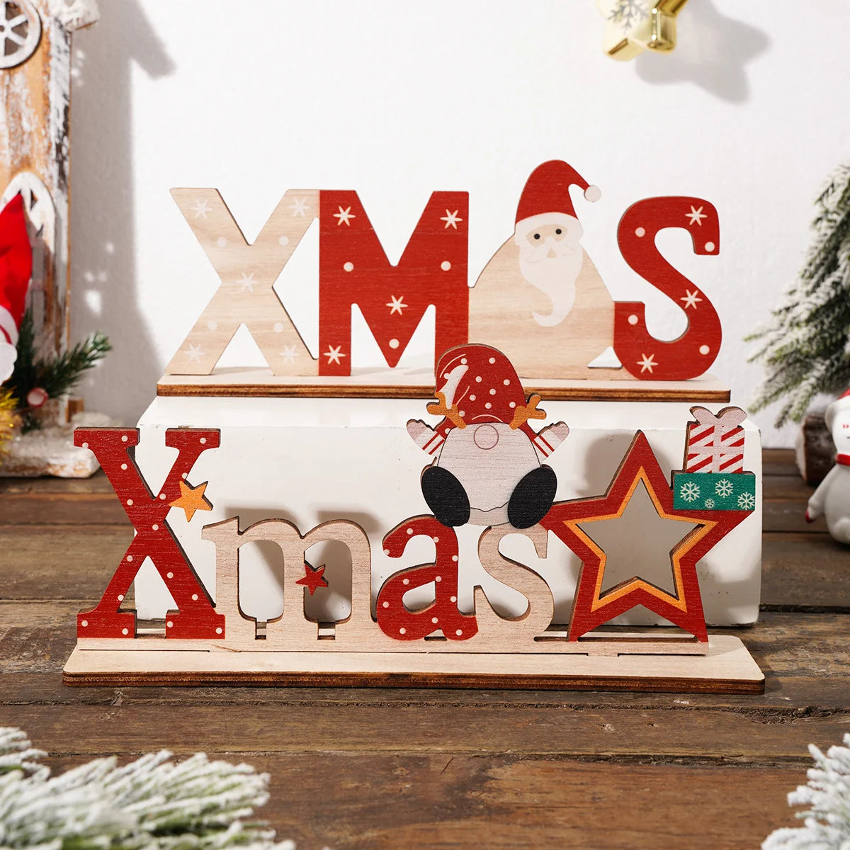 1PC, Wooden Christmas Letter Decorative Item, Suitable for Christmas Decorative Items