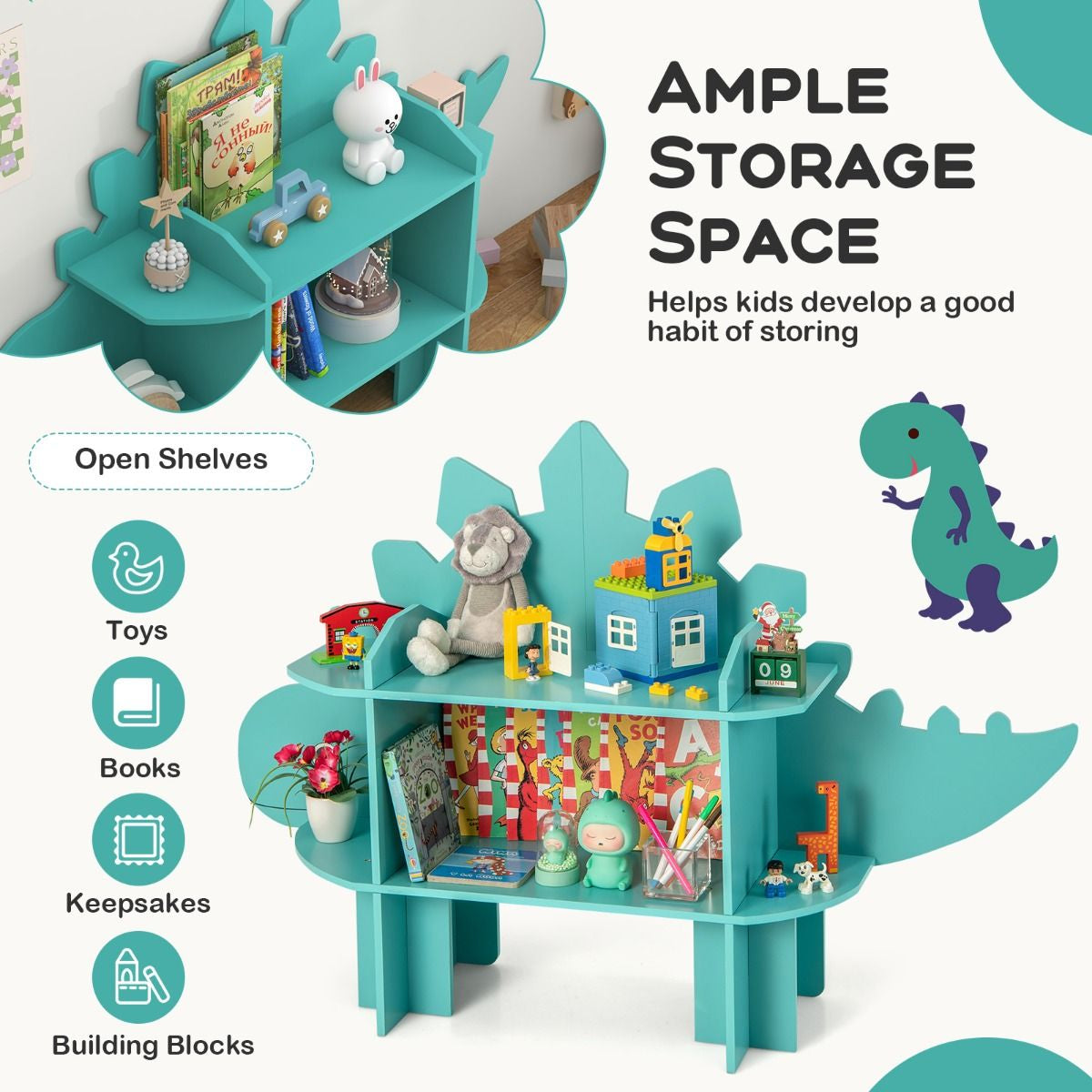 Children's Toy Storage Organizer with Anti-Tipping System for Playroom, Nursery, and Kindergarten