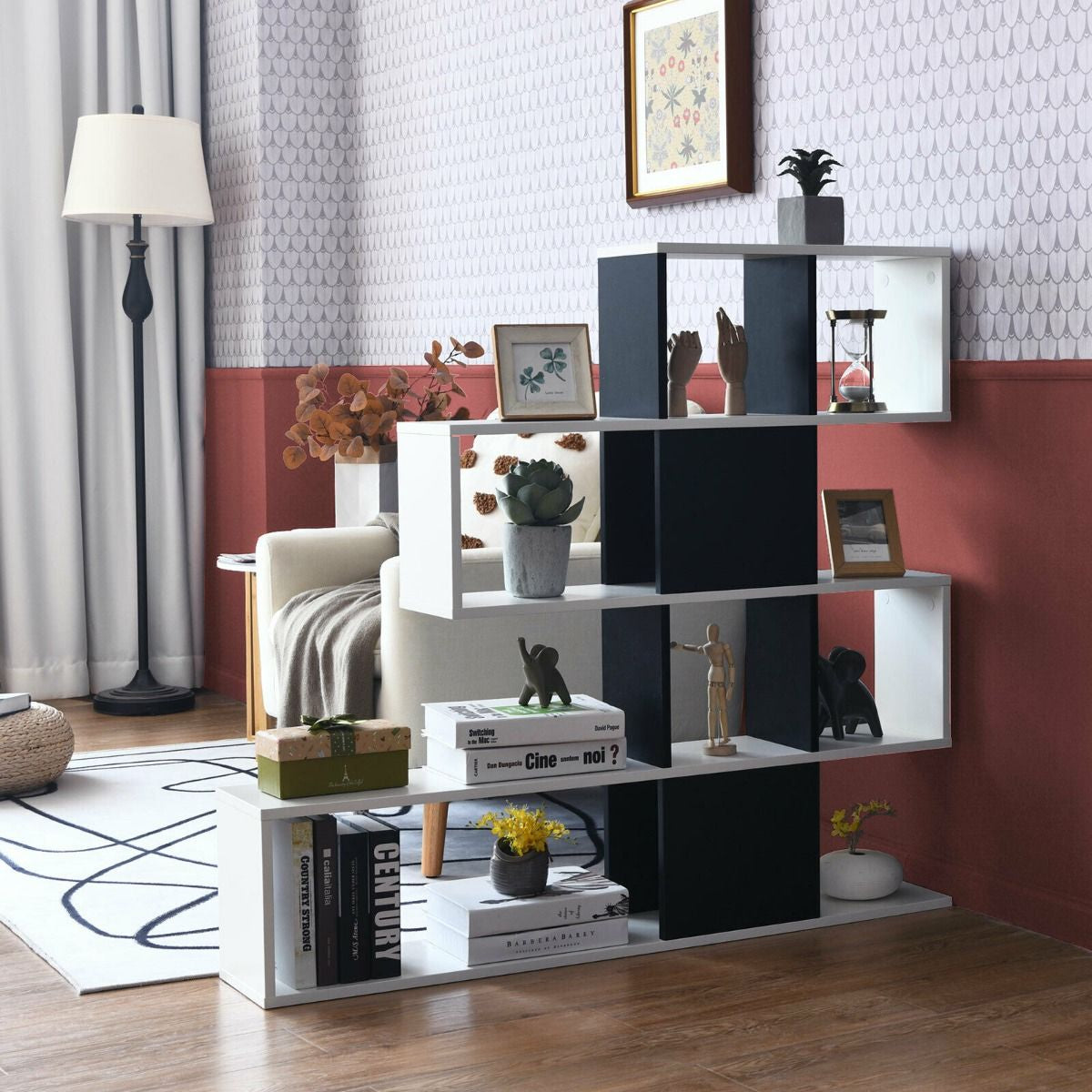 5-Tier Bookshelf for Display and Storage in Home and Office Environments