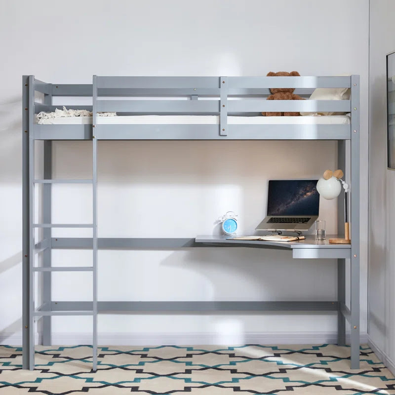 Muskoka Single (3') Bed Frames High Sleeper Loft Bed with Built-In-Desk