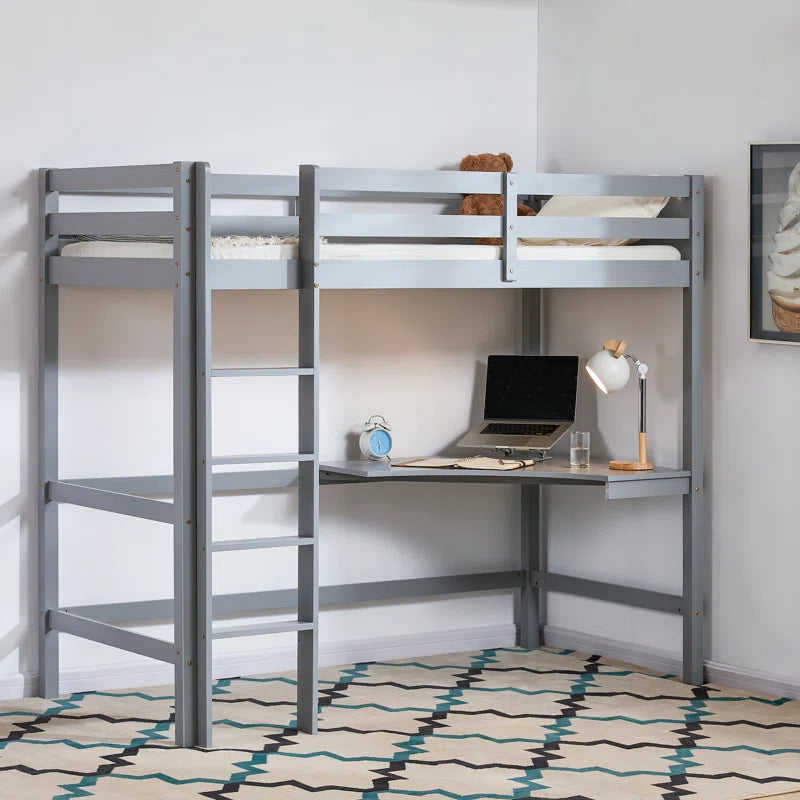 Muskoka Single (3') Bed Frames High Sleeper Loft Bed with Built-In-Desk