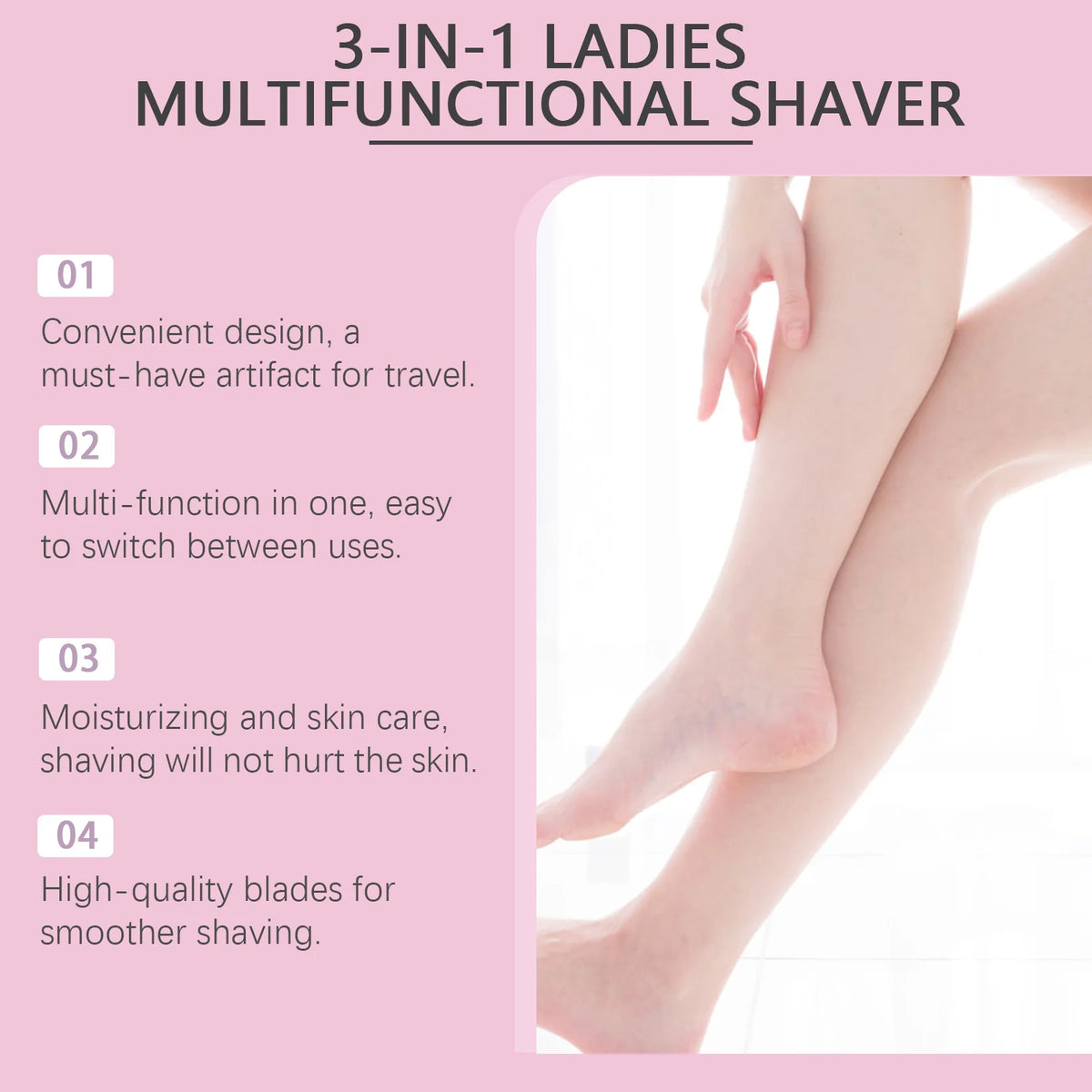 3-in-1 Women's Shaving Razor: Portable Multifunctional Shaver with Moisturizing Soap and Spray Bottle for Travel-Friendly Body Hair Removal on Legs and Arms