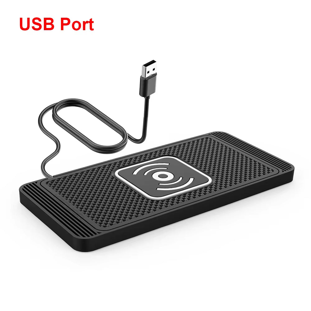 Ultimate Car Wireless Charger Pad - Non-Slip Silicone Fast Induction Charging for iPhone 15/14/13/12, Samsung S24/S23, Xiaomi