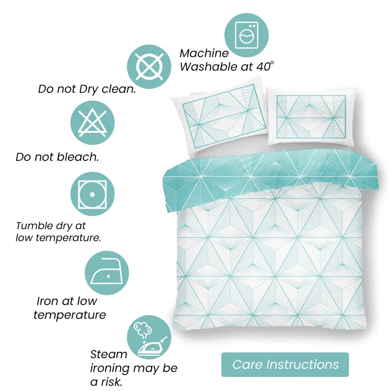 Cotton Blend Geometric Shapes Duvet Cover Set with Pillowcases