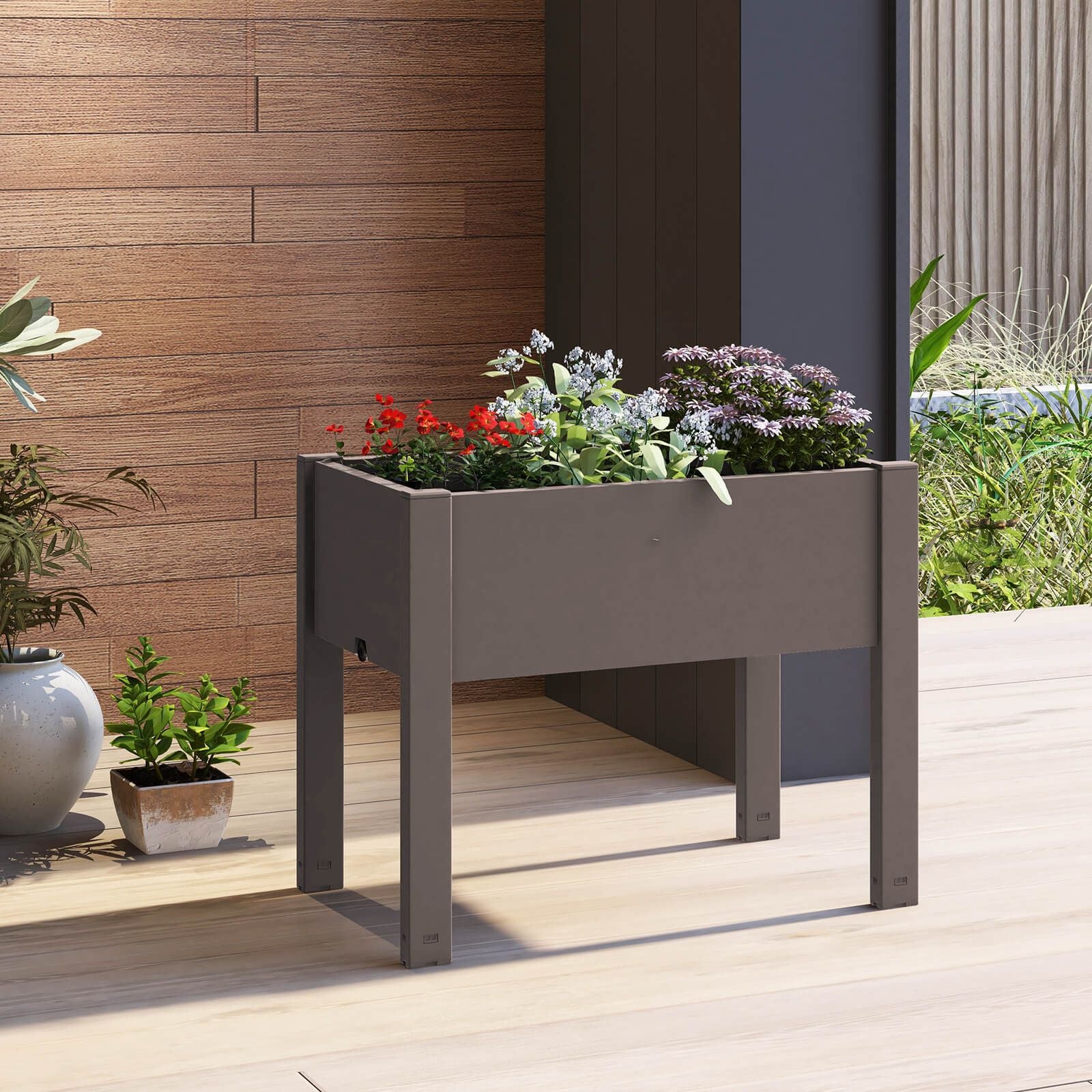 53L Elevated Garden Bed with Water Level Indicator and Drainage Feature