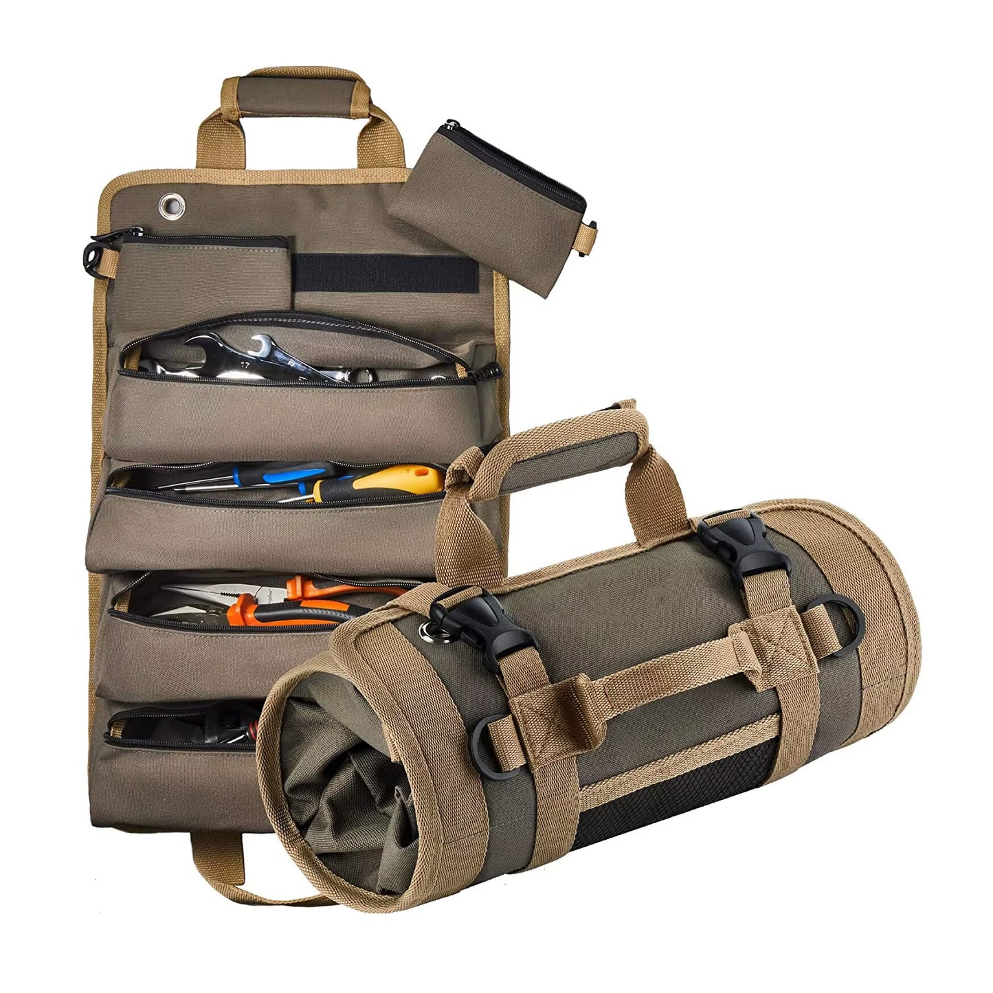 Professional Multi-Pocket Waterproof Tool Bag - Versatile Rolled Storage for Pliers, Wrenches, and More