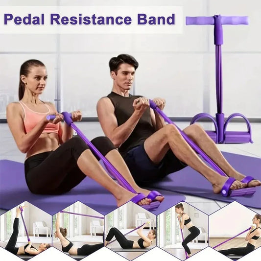 6-Tube Elastic Yoga Resistance Band for Ultimate Stretching and Slimming - Perfect for Abdominal, Waist, Arm, and Leg Workouts