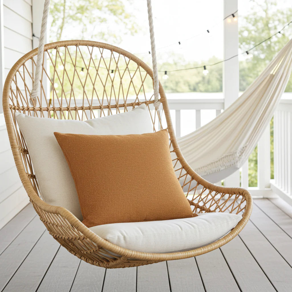 Burnt Sienna Brown Solid Luxury Outdoor/Indoor Throw Pillow
