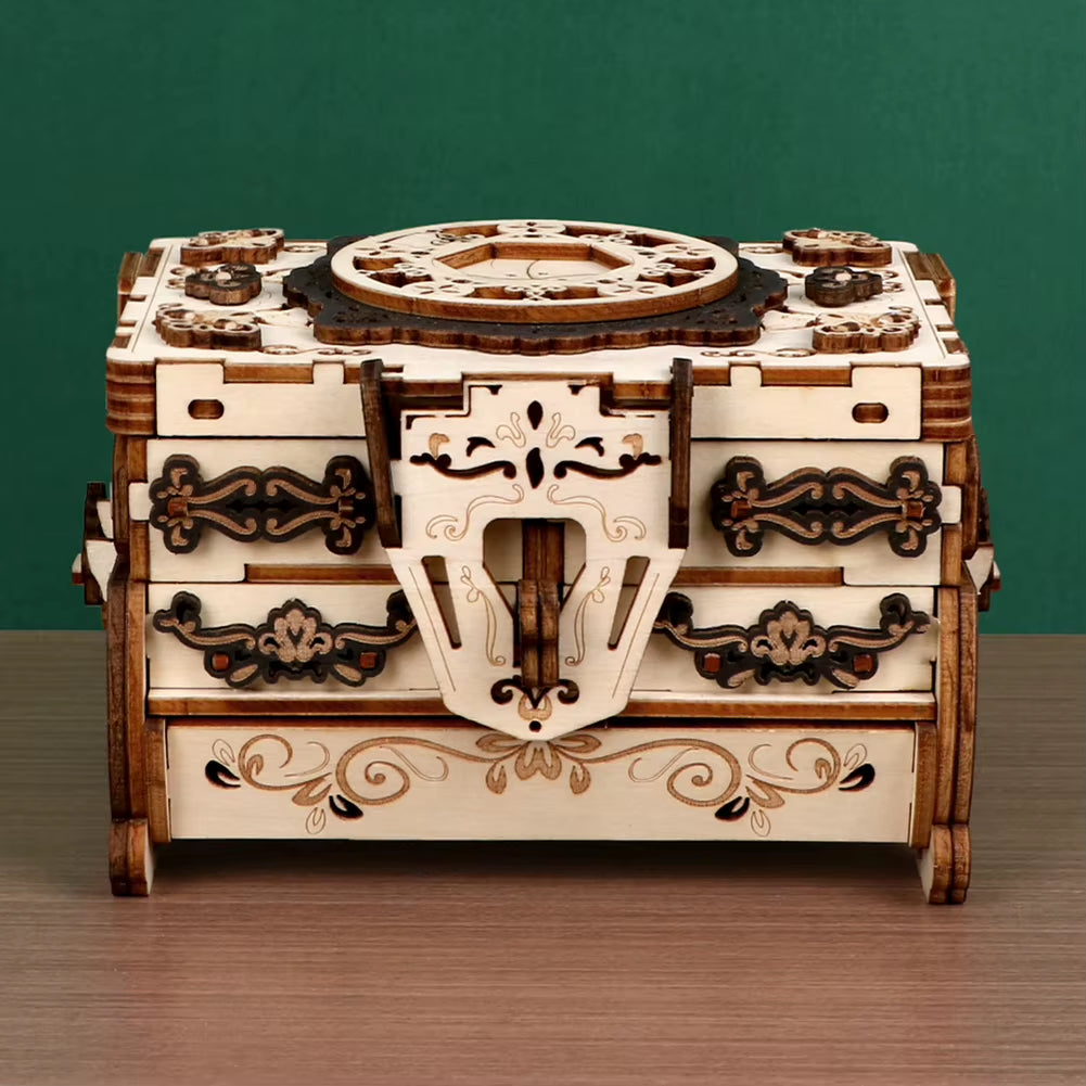 Exquisitely Carved Vintage Jewellery Box Puzzle Gift 