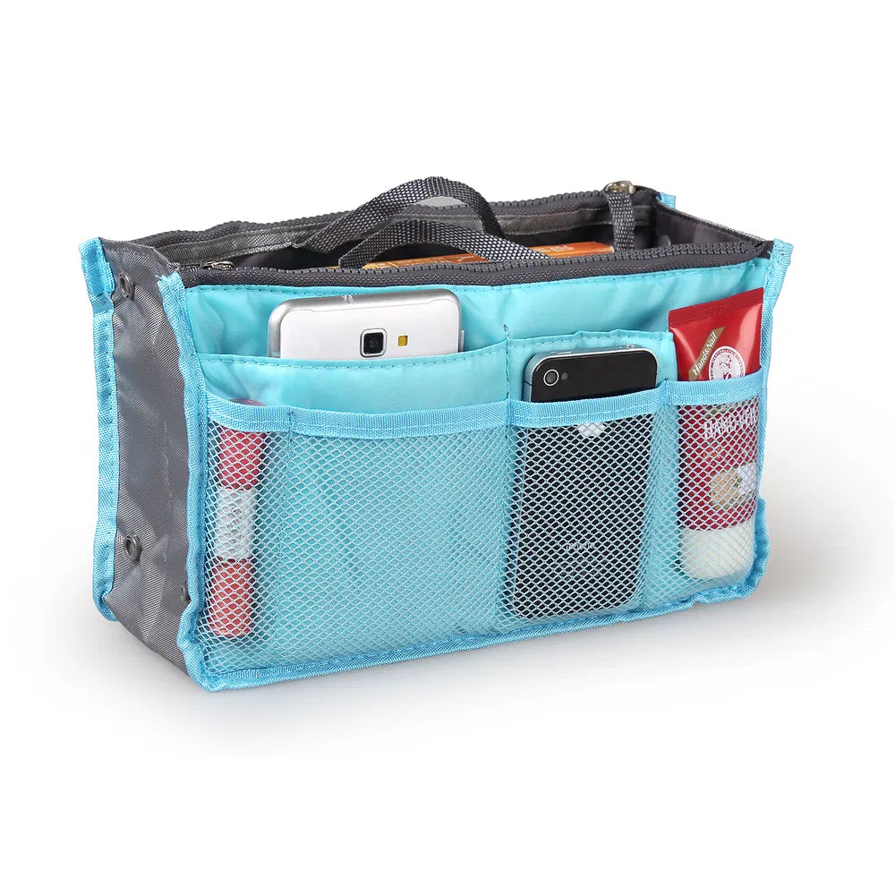 Women Lady Travel Insert Handbag Organiser Makeup Bags Toiletry Purse Liner W/Hand Strap