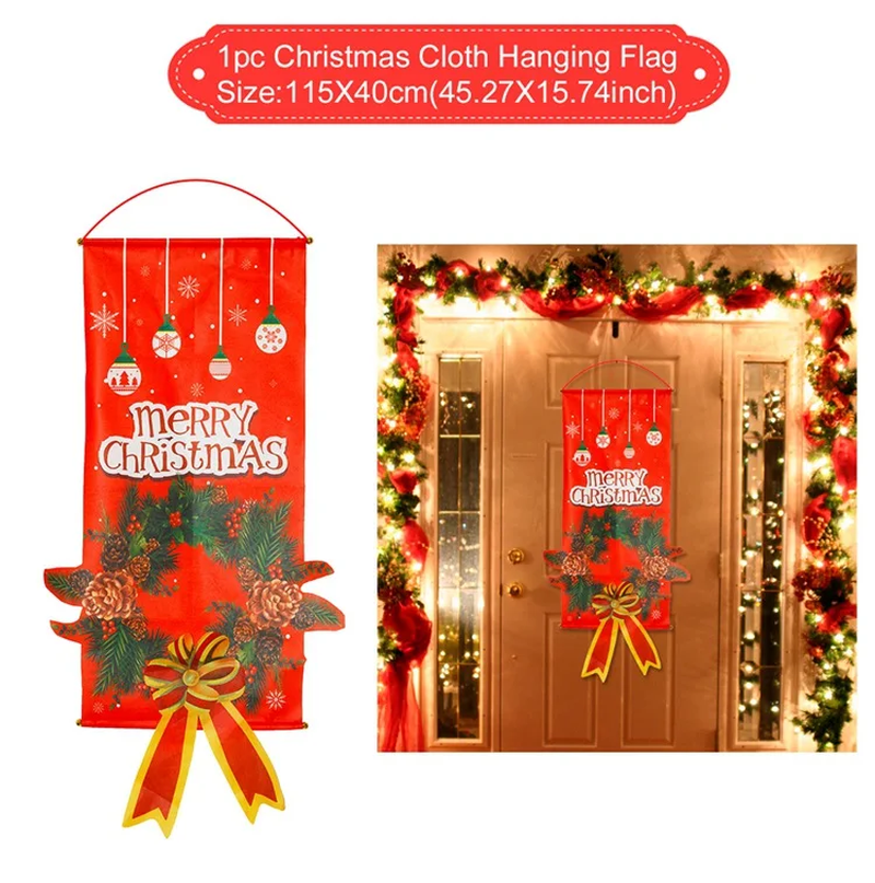 Merry Christmas Door Banner - Festive Porch Sign for Holiday Cheer 2022