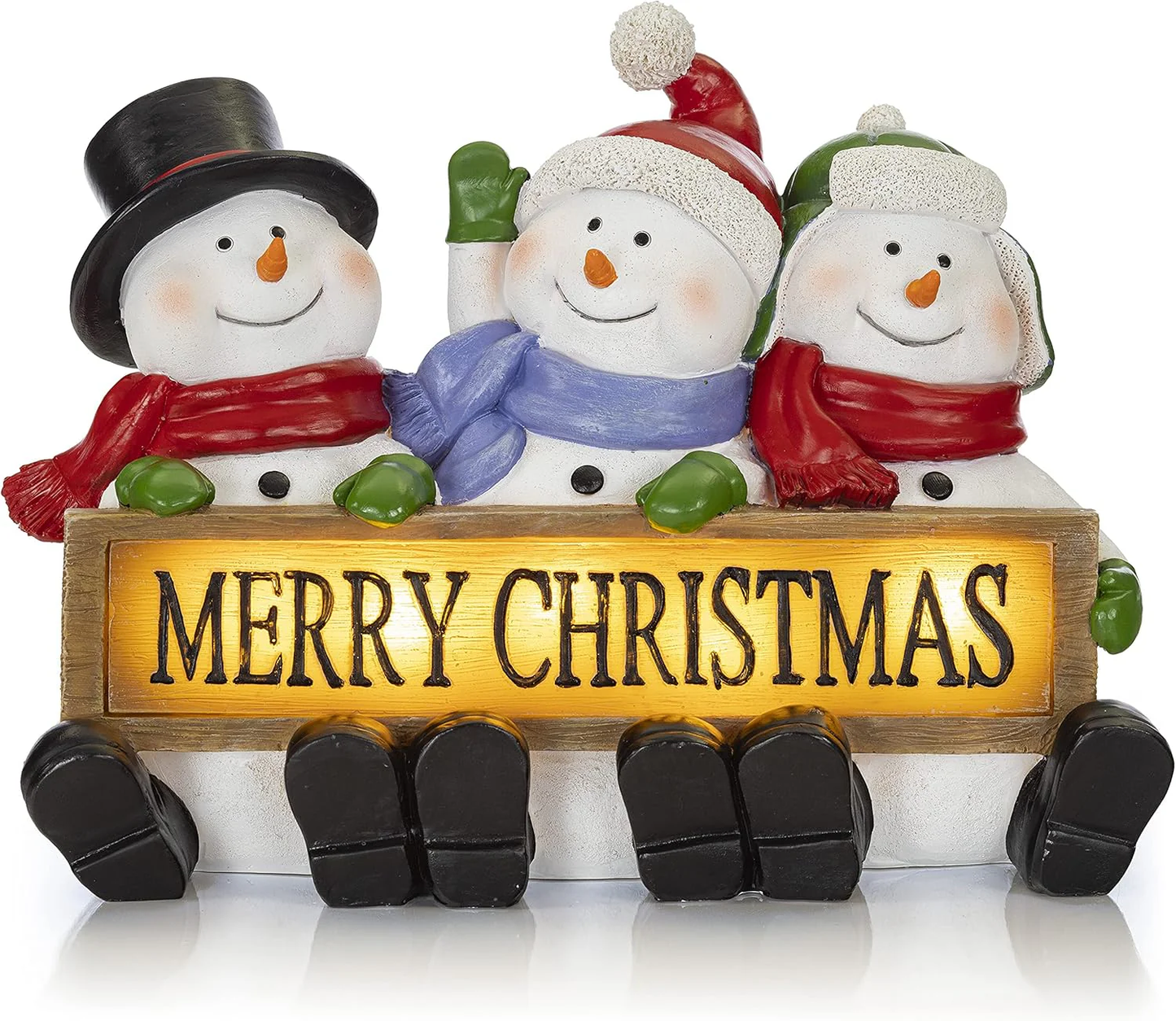 Lighted Snowman Trio - Festive LED Christmas Decor for Indoor Holiday Cheer