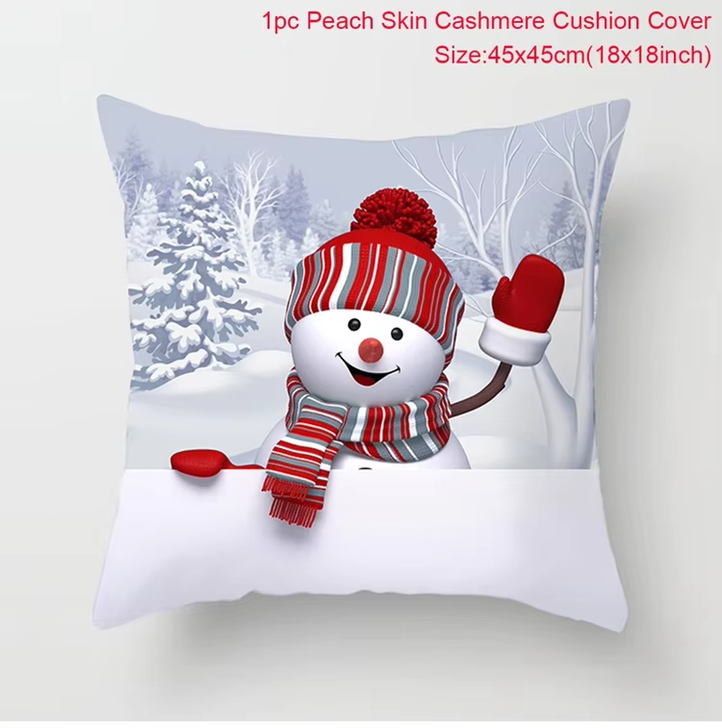 Merry Christmas Cushion Cover - Festive Home Decor
