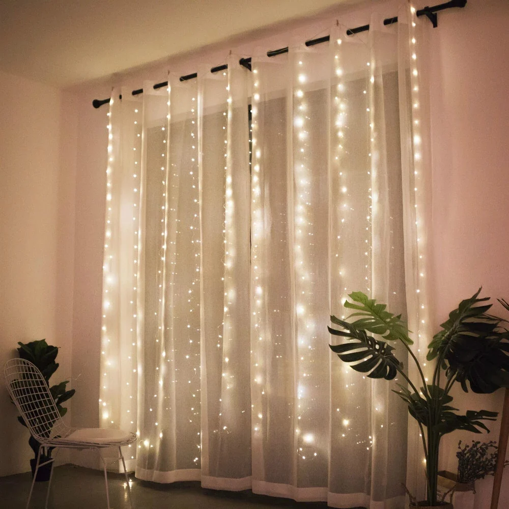 Merry Christmas Curtain Lights Garland - Festive Home Decor & Gifts 