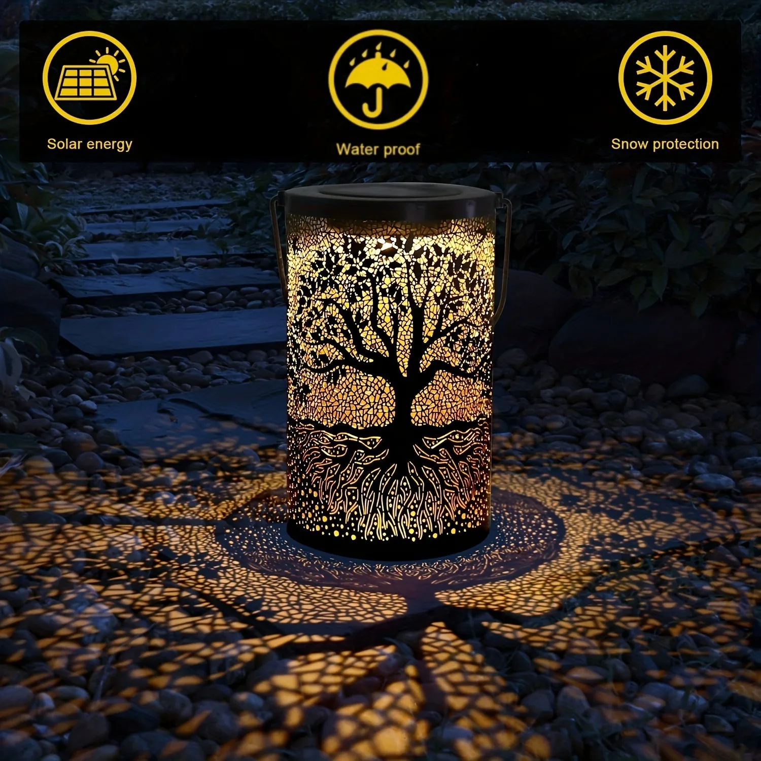 Solar Lantern for Outdoor Hanging/Standing Garden Decor