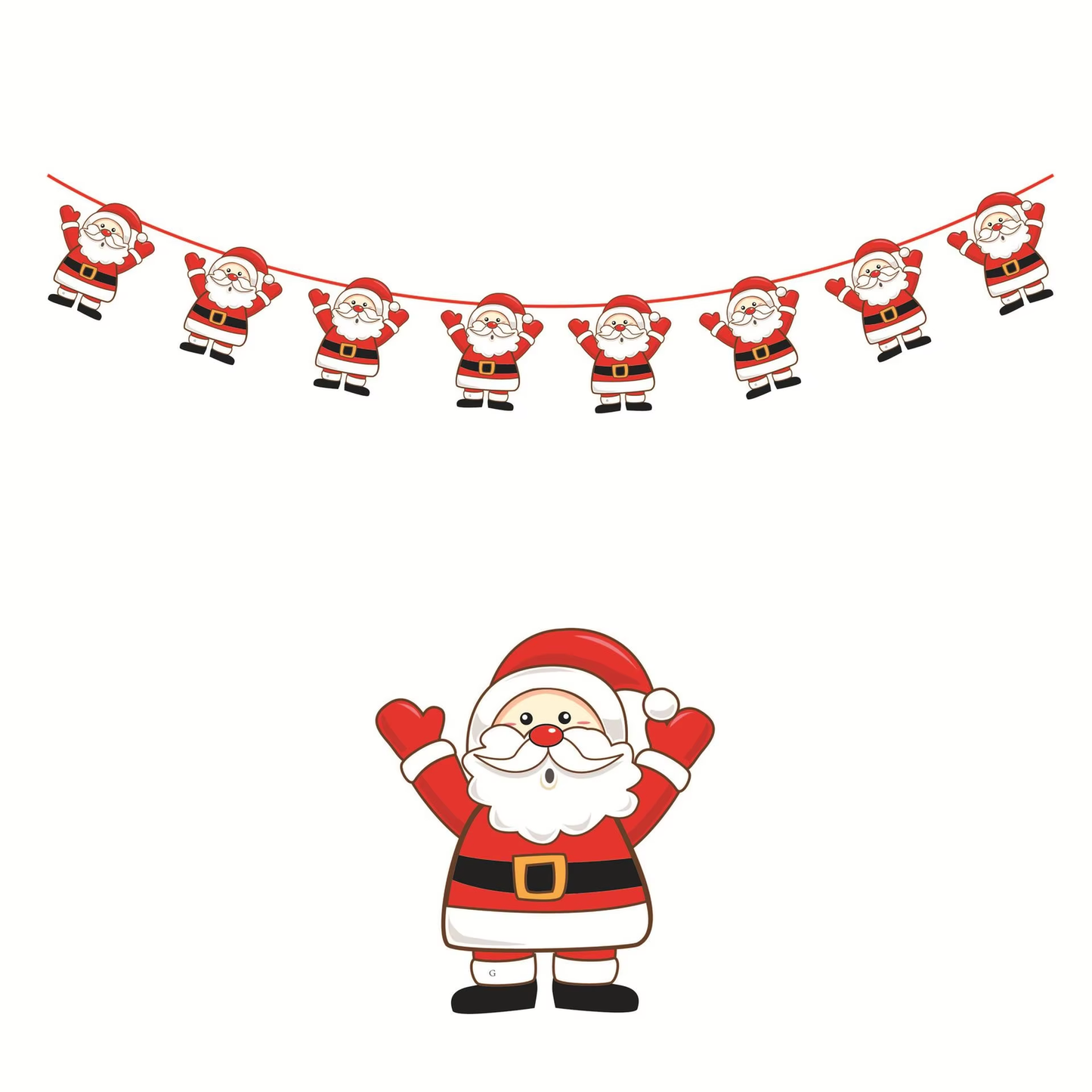 Merry Christmas Banner Garland Decor with Santa, Snowman & Elk for Home