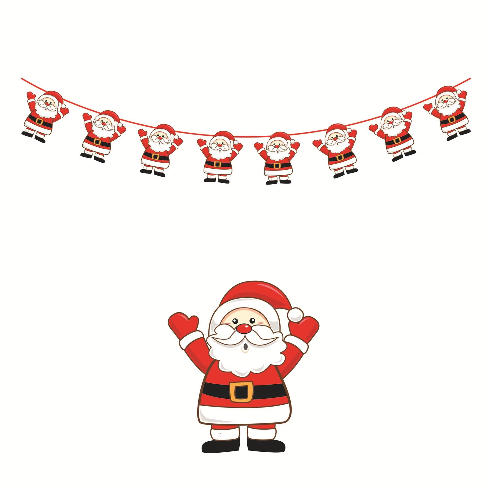 Merry Christmas Banner Garland Decor with Santa, Snowman & Elk for Home