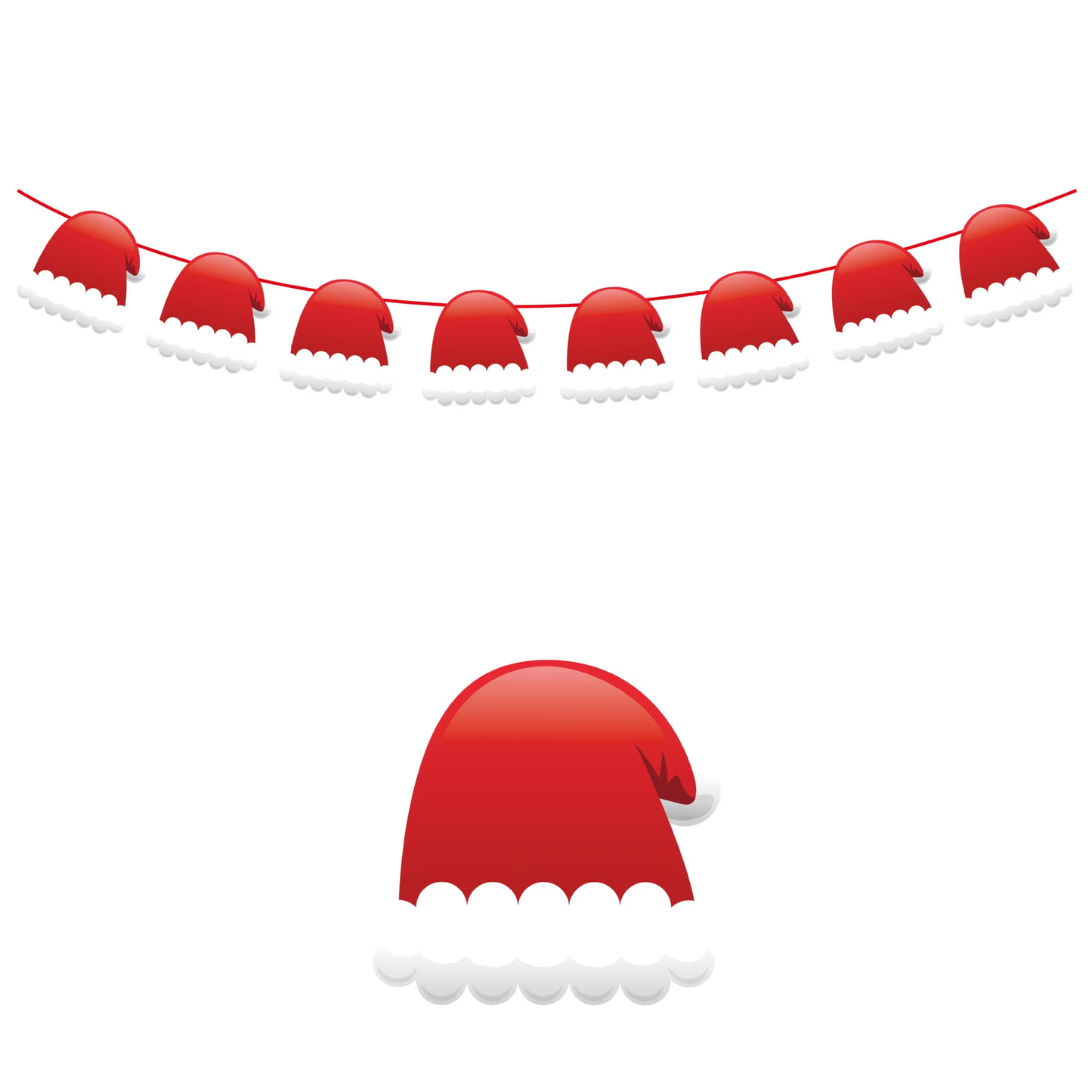 Merry Christmas Banner Garland Decor with Santa, Snowman & Elk for Home