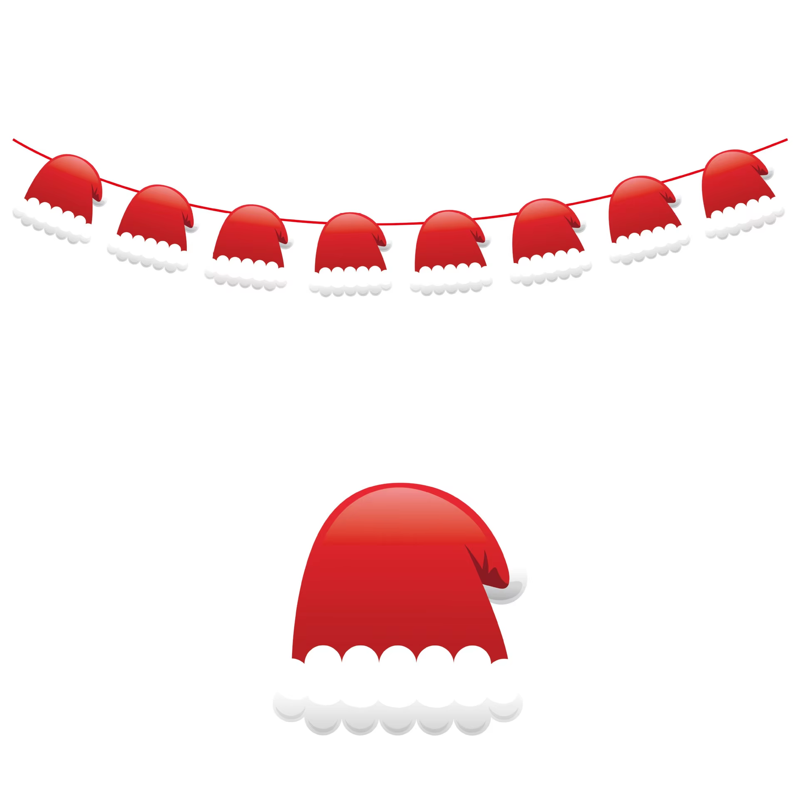 Merry Christmas Banner Garland Decor with Santa, Snowman & Elk for Home