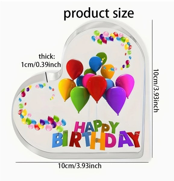 Heart-Shaped Acrylic Birthday Decoration