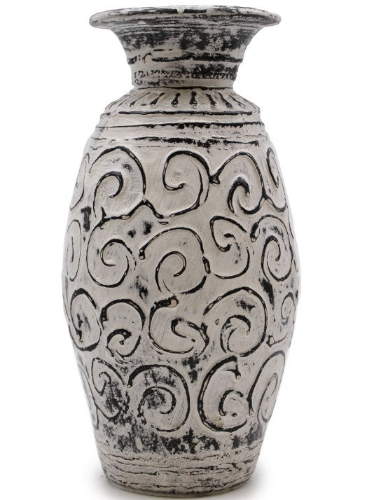 Ceramic Vases for dried arranging - Indonesian - Fairly Traded - Swirls shapes