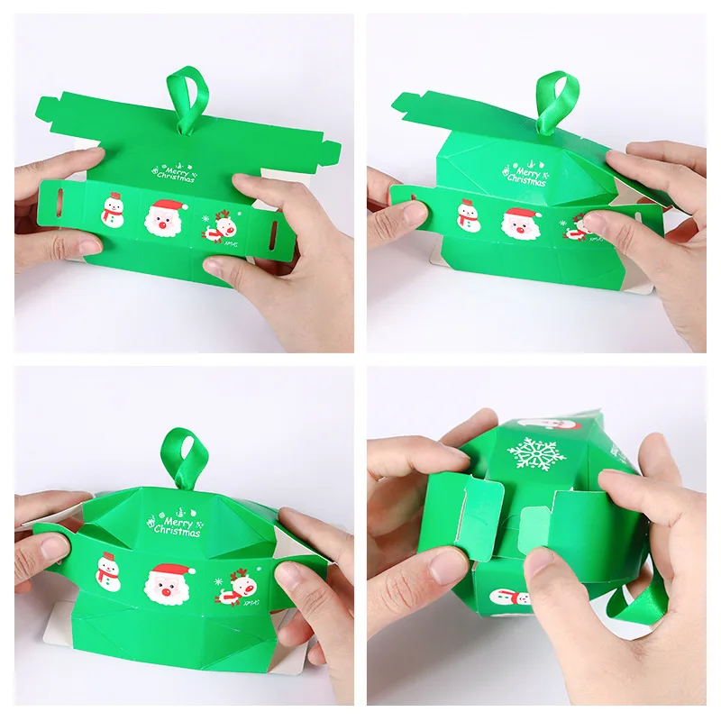 Festive Christmas Gift Box for Candy, Cakes & Treats - 10 Pack