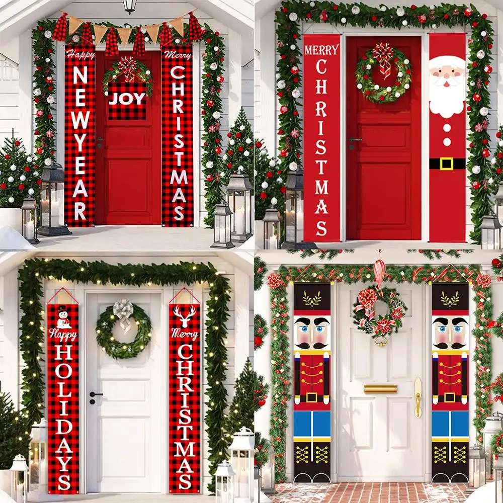 Merry Christmas Door Banner - Festive Porch Sign for Holiday Cheer 2022