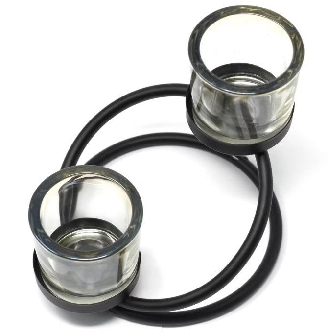 Centrepiece Iron Votive Candle Holder - 2 Cup Double Step