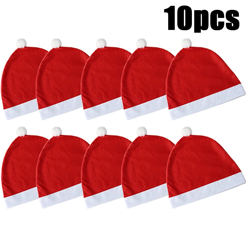 Festive Father Christmas Hat Car Headrest Cover - Holiday Decoration Accessory