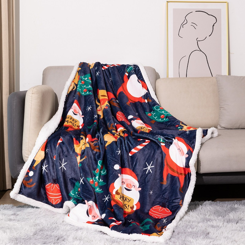 Flannel Christmas Blanket Double Layer