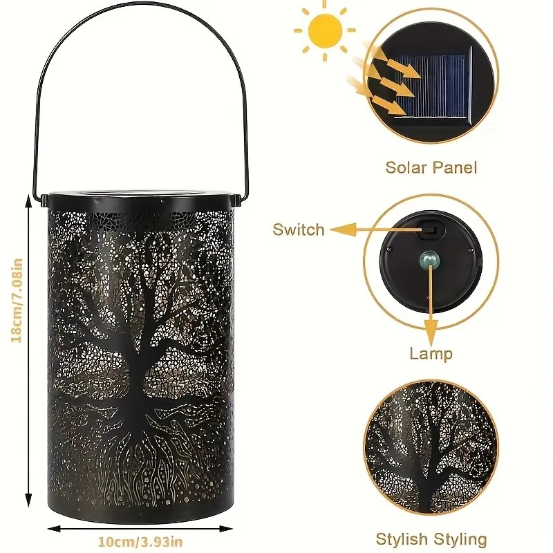 Solar Lantern for Outdoor Hanging/Standing Garden Decor