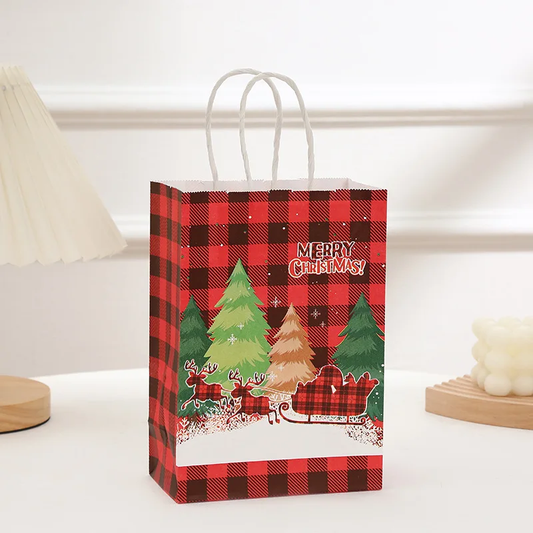 4 x Christmas Gift Bags for Snacks, Jewelry & More - Kraft Paper Bags