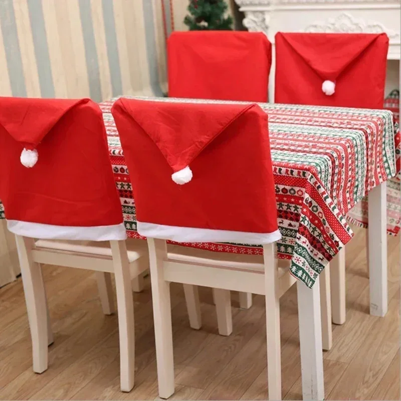 Festive Cartoon Christmas Chair Covers - Holiday Decoration Set