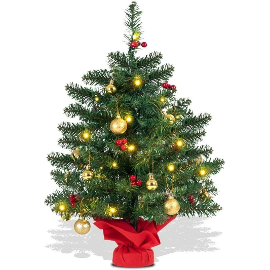 2FT PVC Christmas Tree with LED Lights - Perfect Holiday Decoration!