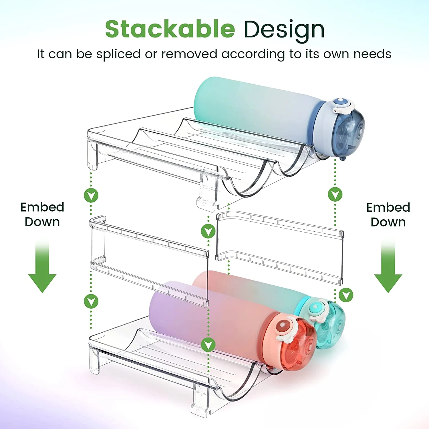 2-Pack Stackable Water Bottle Organizer - Declutter Your Cabinets! 💧✨