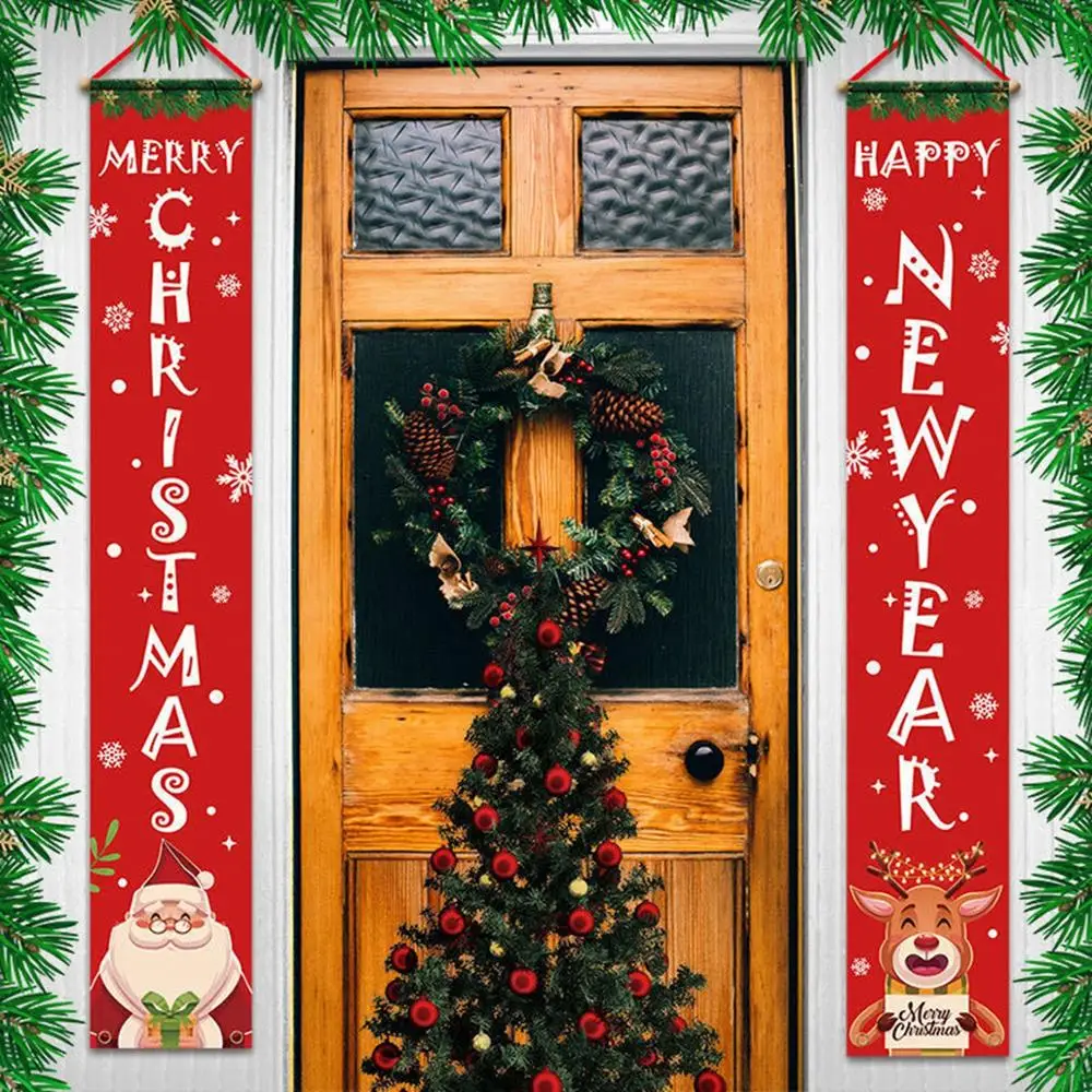 Merry Christmas Door Banner - Festive Porch Sign for Holiday Cheer 2022