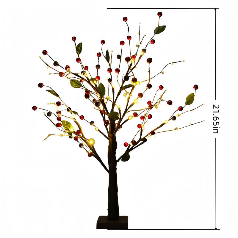Red & Gold LED Fruit Tree Lights for Halloween, Christmas & Party Decor