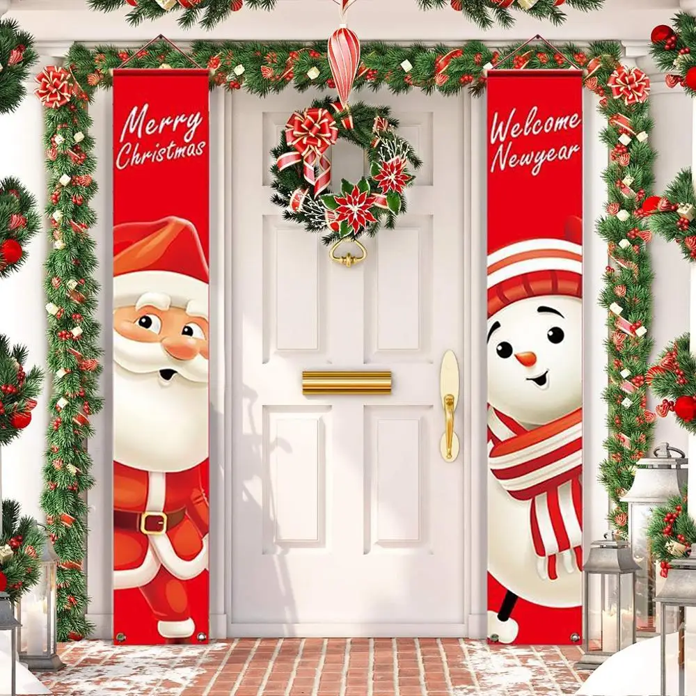 Merry Christmas Door Banner - Festive Porch Sign for Holiday Cheer 2022