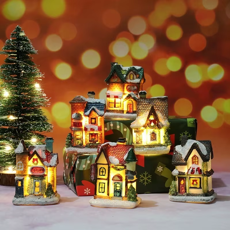 Charming Resin House Christmas Decor - Perfect Holiday Gift Ornaments