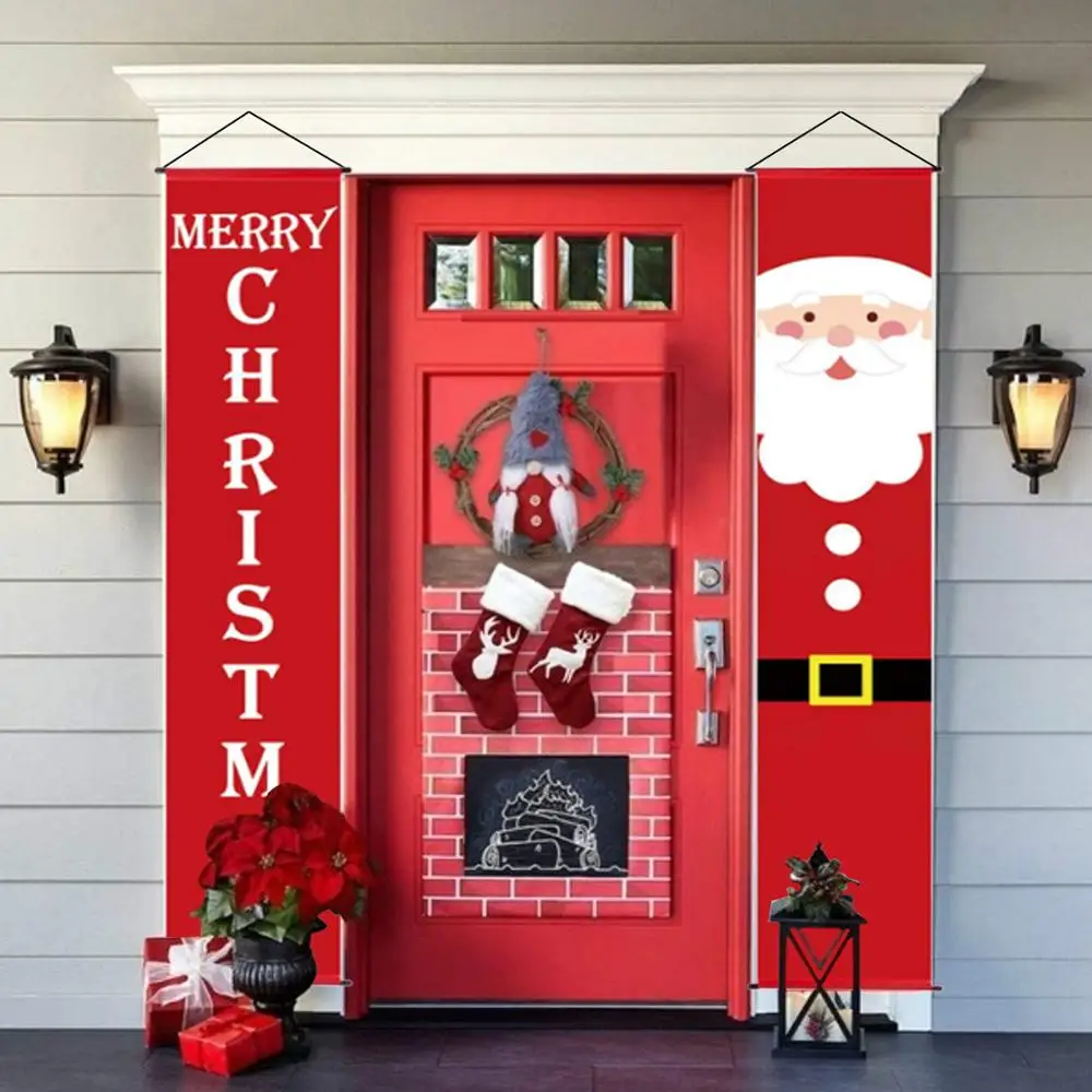 Merry Christmas Door Banner - Festive Porch Sign for Holiday Cheer 2022