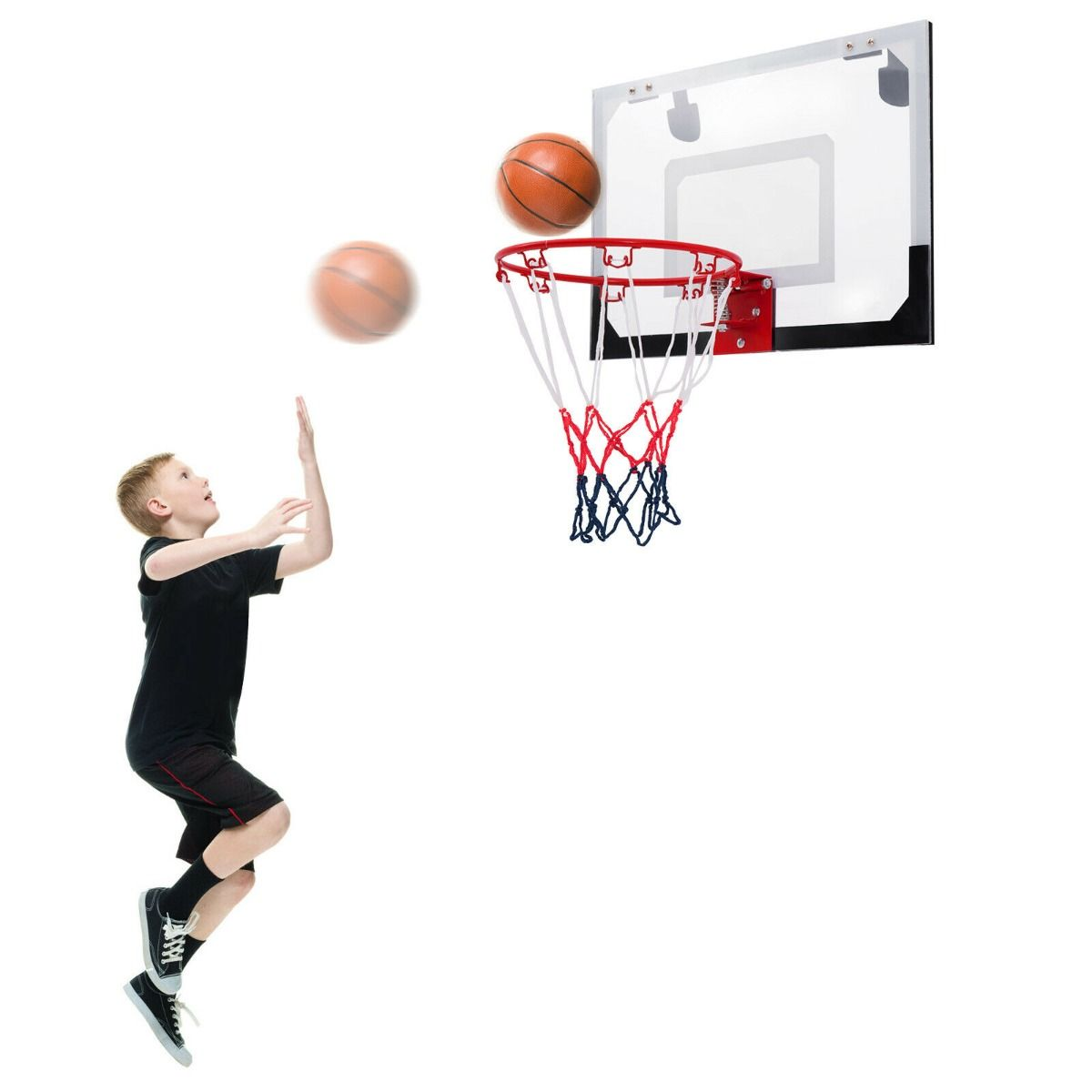 Mini Basketball Hoop with Shatterproof Backboard for Kid, Teen, Adult