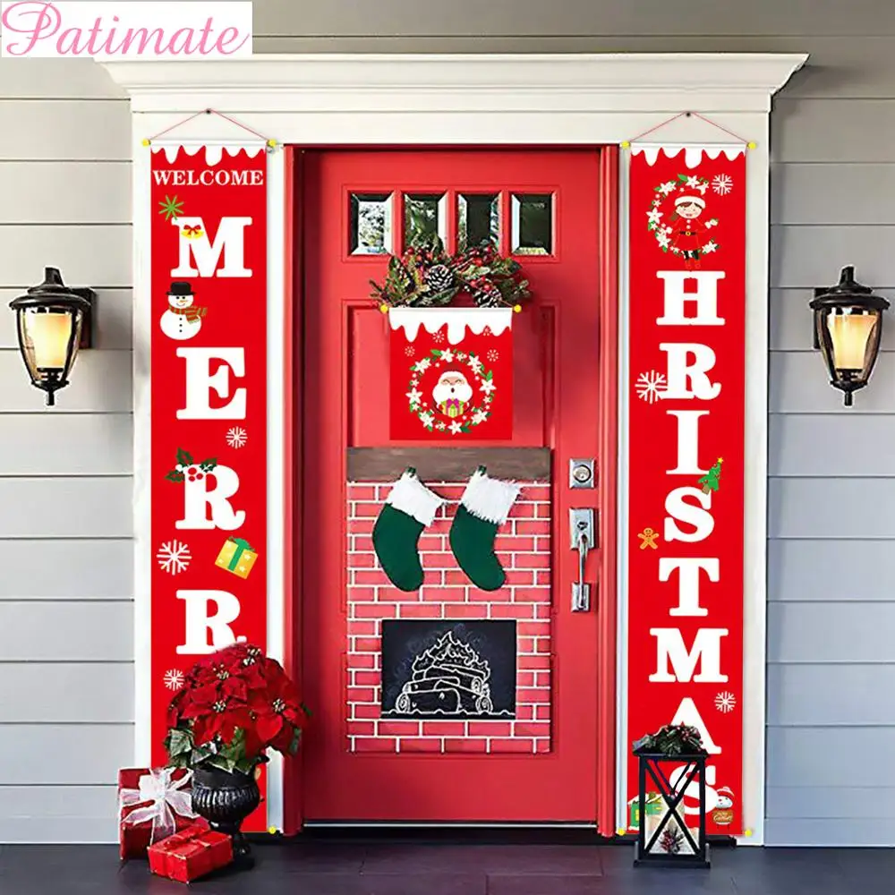 Merry Christmas Door Banner - Festive Porch Sign for Holiday Cheer 2022
