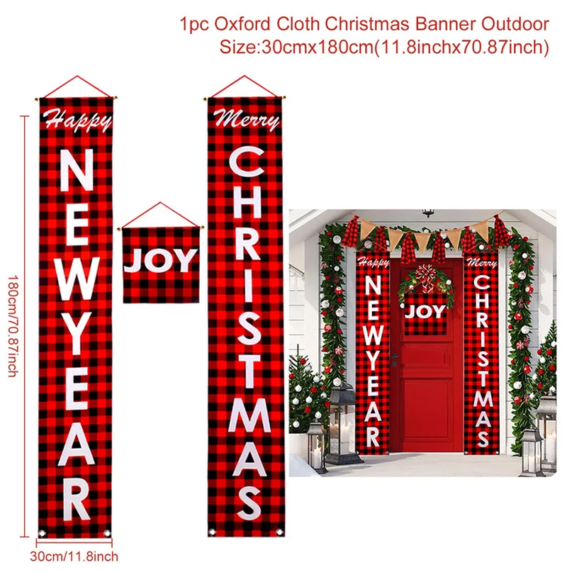 Merry Christmas Door Banner - Festive Porch Sign for Holiday Cheer 2022