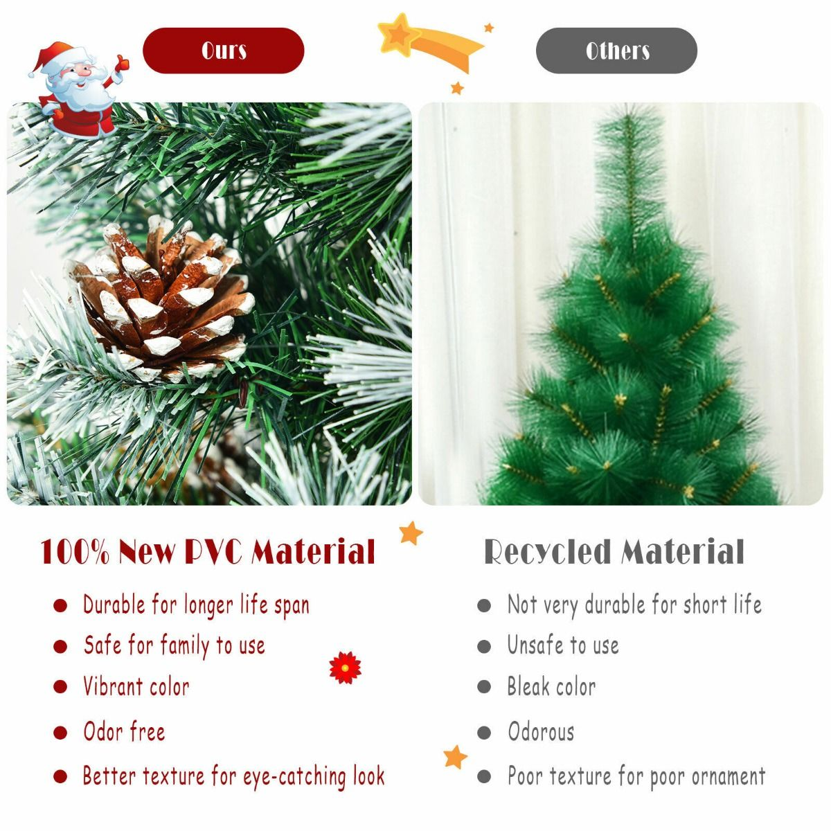 2ft Snow Flocked Pine Christmas Tree with Pine Cones - Festive Decor