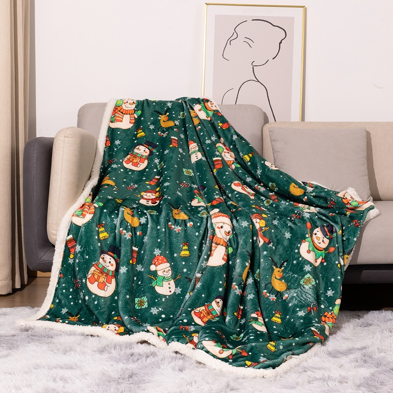 Flannel Christmas Blanket Double Layer