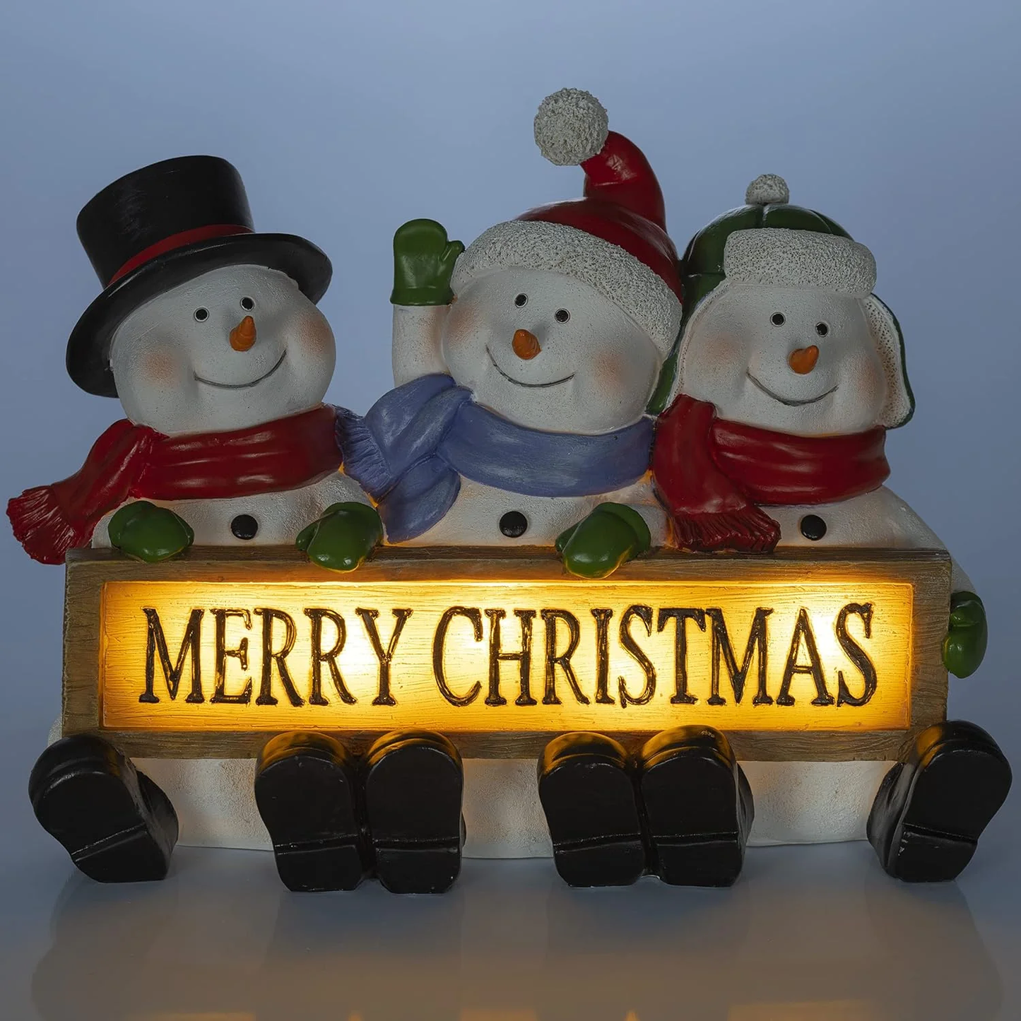 Lighted Snowman Trio - Festive LED Christmas Decor for Indoor Holiday Cheer