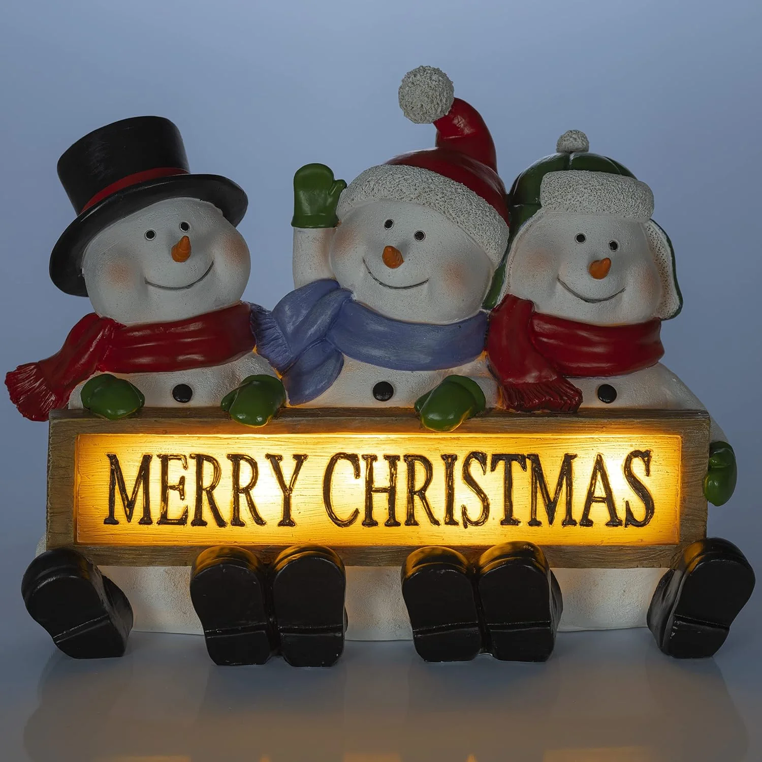 Lighted Snowman Trio - Festive LED Christmas Decor for Indoor Holiday Cheer