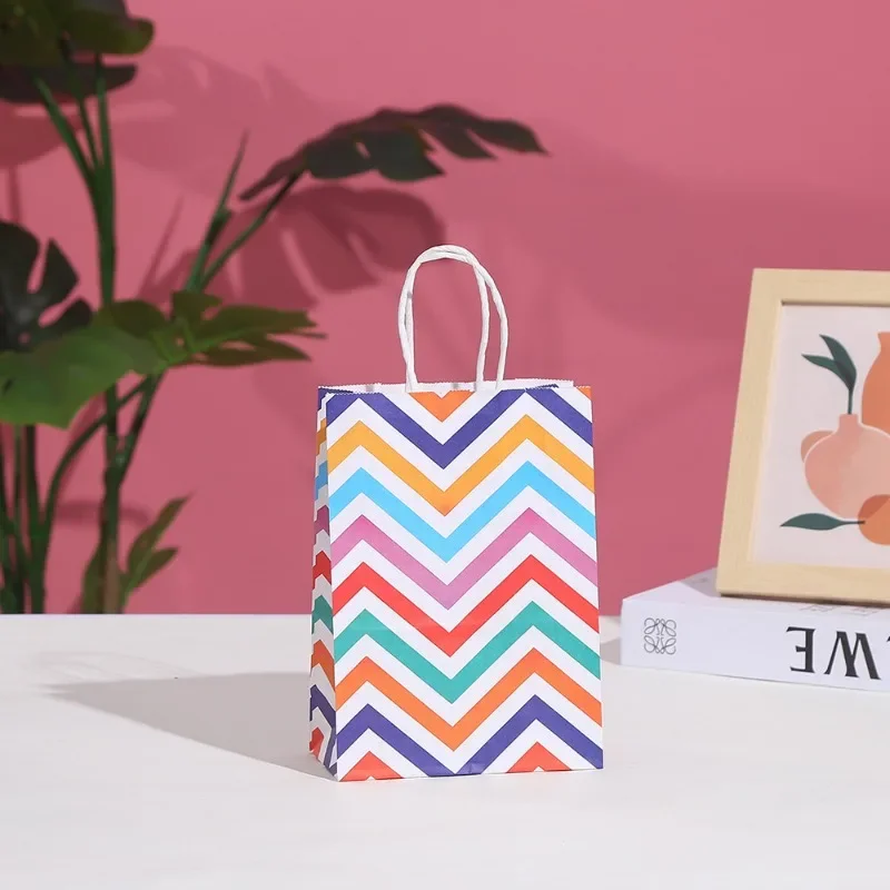 2Pcs Kraft Paper Gift Bags - Perfect for Parties, Candy & Shopping!